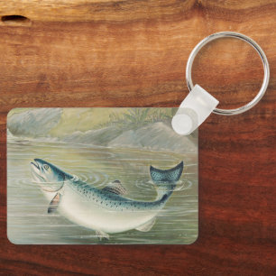 Llavero Salmón de California por S.A. Kilbourne, pescado v