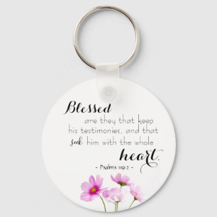 Llavero Salmos 119:2 Guiones Regalo de cadena cristiana