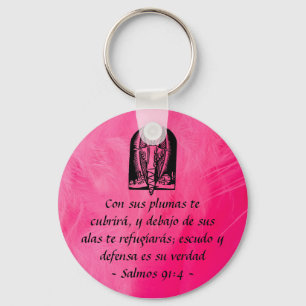 Llavero Salmos 91:4 keychain Español