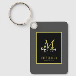 Llavero Salón de belleza Gray Gold SPA Monograma