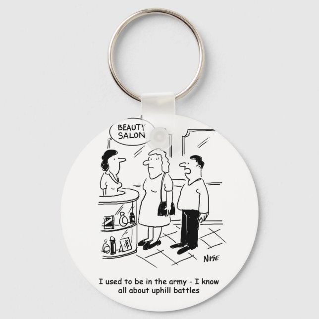 Llavero Salón de belleza y Batallas de Uphill. Divertido (Anverso)