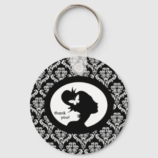 Llavero Salon Spa Key Chain Butterfly Mujer Silhouette