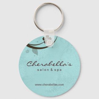 Llavero Salon Spa Llave Floral Cadena Regalo agua azul