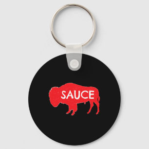 Llavero Salsa de búfalo divertida Gráfica Alas calientes C