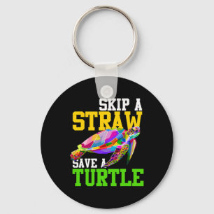 Llavero Saltar Una Paja Salvar Una Tortuga - Camisetas Del