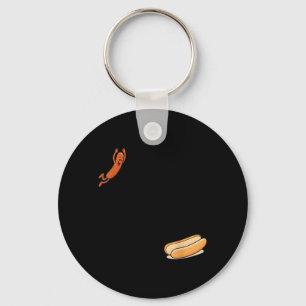Llavero Salto de Hotdog Salchicha Saltando Dentro del Pan 