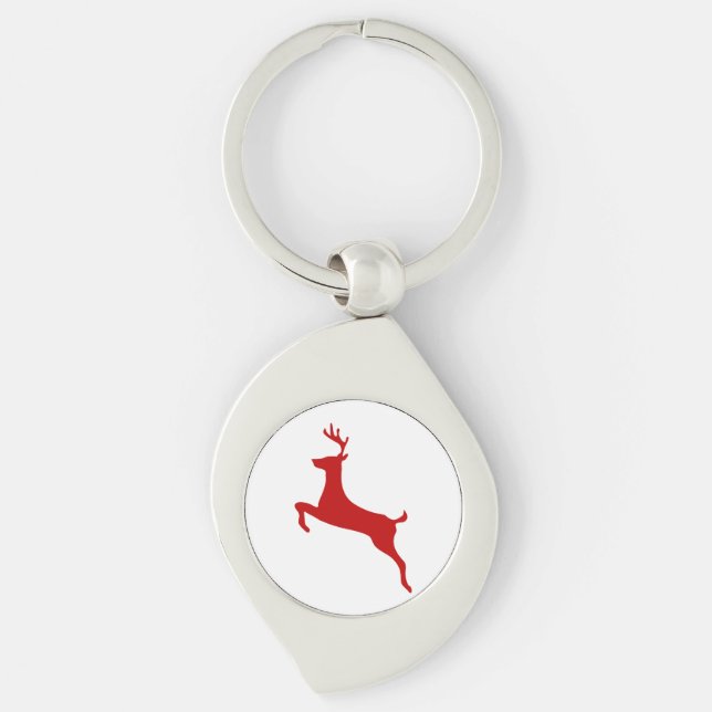 Llavero Salto de renos Navidades Red Silhouette (Anverso)