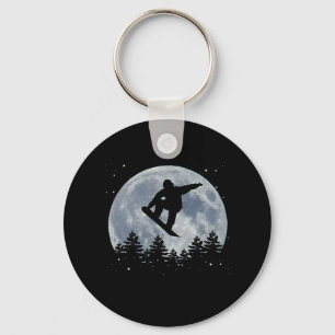 Llavero Salto De Snowboard Frente A La Luna