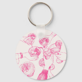 Llavero Salud! Diseño de esbozo rosado