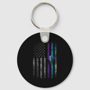 Llavero Salud mental Bandera Americana Sensibilización sob