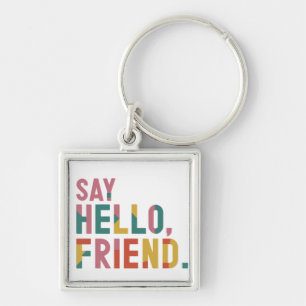 Llavero Saluda, Amigo - Premium Square Keychain