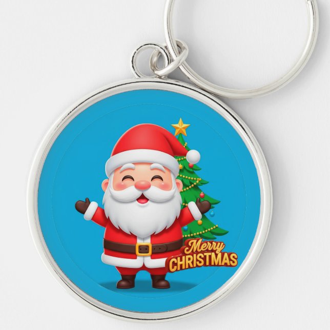 Llavero Saludo Alegre de Santa Claus (Frente)