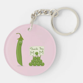 Llavero Saludo de Gracias Mamá con Peapod y Guisantes