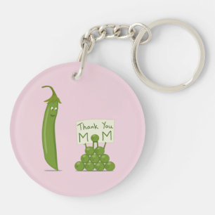 Llavero Saludo de Gracias Mamá con Peapod y Guisantes