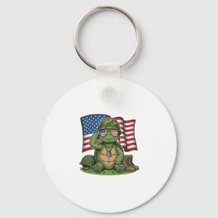 Llavero Saludo de Tortuga Patriótica Diseño Vectorial_1