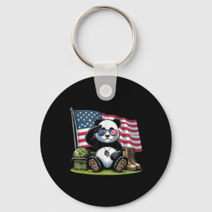 Llavero Saludo Panda American Flag Memorial Day 4 de