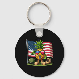 Llavero Saludo Pineapple American Flag Memorial Day 4t