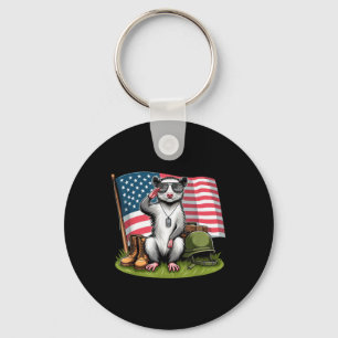 Llavero Saludo Possum American Flag Memorial Day 4O