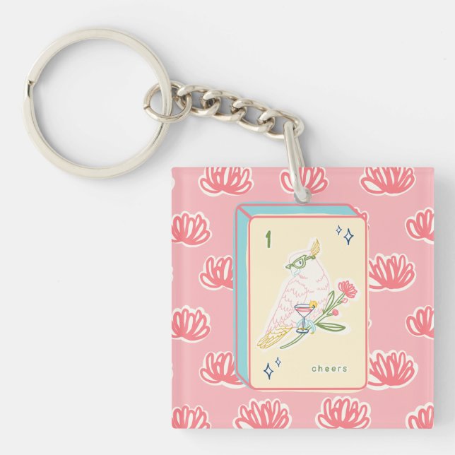 Llavero Saludos a la cadena acrílica Bam Mahjong (Frente)