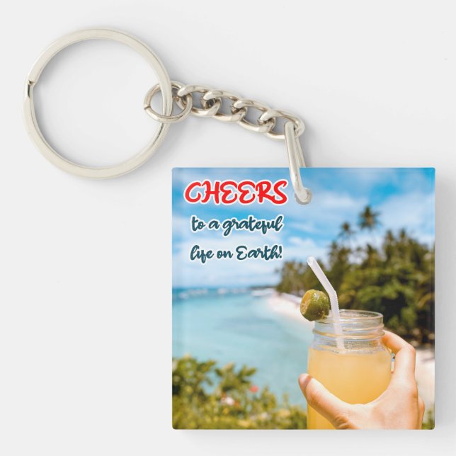 Llavero Saludos a una vida agradecida en la Tierra (Frente)