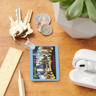 Llavero Saludos de viaje vintage de Hollywood California