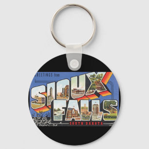 Llavero Saludos desde el Poster de Viajes Sioux Falls_Vint