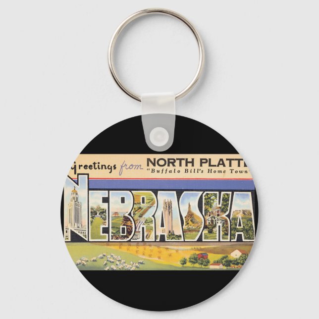 Llavero Saludos desde North Platte Nebraska_Vintage (Anverso)