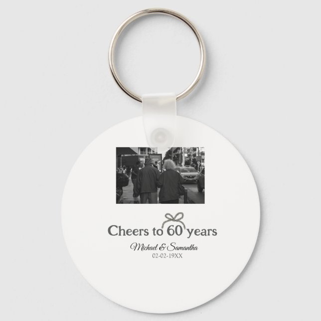 Llavero Saludos dorados a boda de 60 años (Anverso)