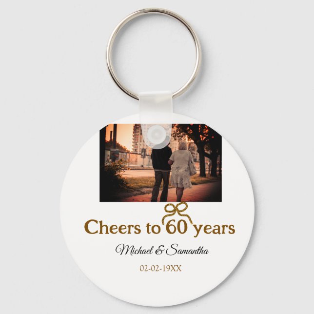 Llavero Saludos dorados a boda de 60 años (Anverso)