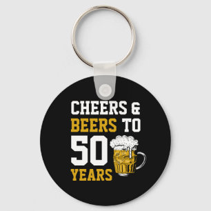 Llavero Saludos y cervezas a 50 años 50 cumpleaños
