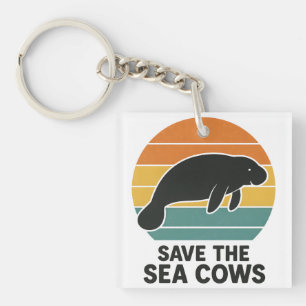 Llavero Salva a las vacas marinas Retro vintage silueta de