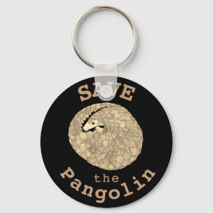 Llavero Salva el Pangolín Enrollado Arte de Animal en Peli