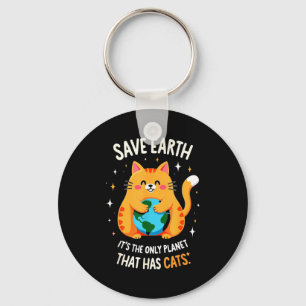 Llavero Salva Gato Amante Tierra Ecológico Divertido Humor