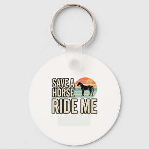 Llavero Salva un Caballo Móntame Diseño de Camiseta Wester