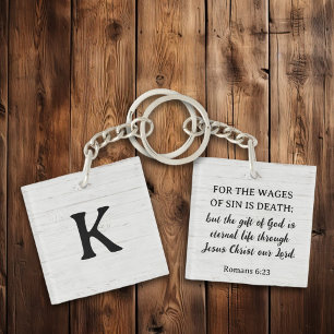 Llavero Salvación de romanos Escritura Monograma cristiano