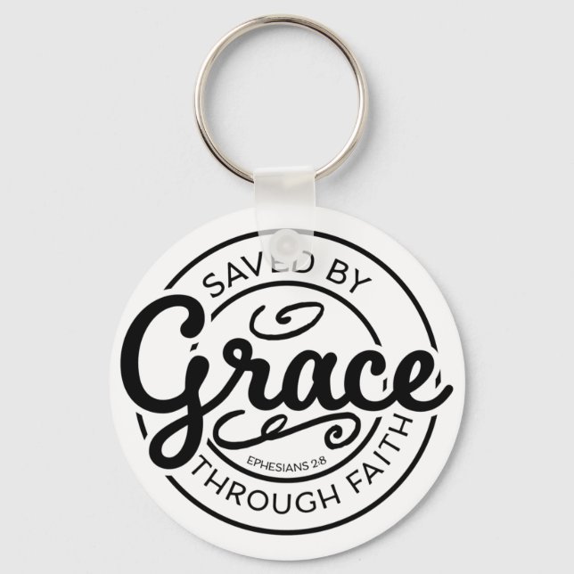 Llavero Salvado por Grace Through Faith Keychain (Anverso)