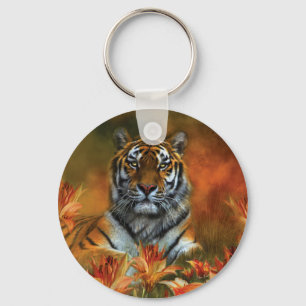Llavero salvaje del arte de los tigres