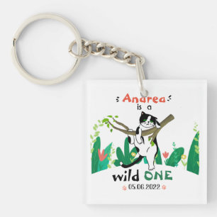 Llavero Salvaje un verde Safari Gato Kitty Primer cumpleañ