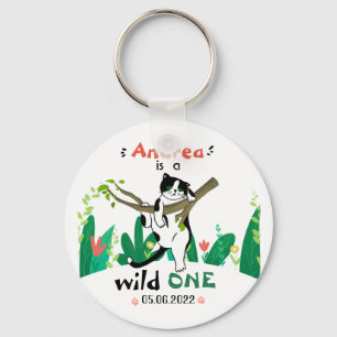 Llavero Salvaje un verde Safari Gato Kitty Primer cumpleañ