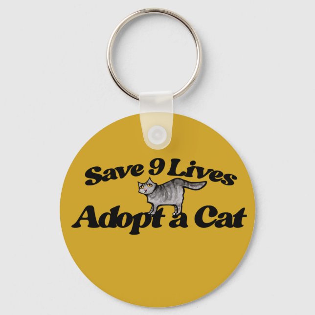 Llavero Salvar 9 vidas adoptar un gato (Anverso)