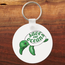Llavero Salvar a nuestra tortuga dulce de los océanos