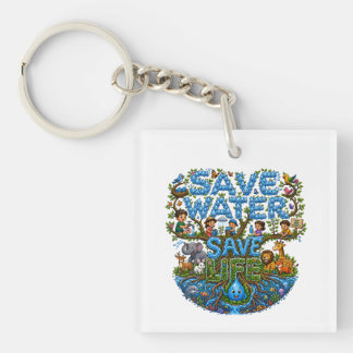 Llavero Salvar Agua Salvar Vida Conservación Ambiental