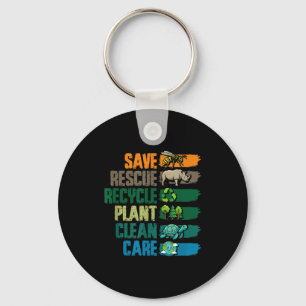 Llavero Salvar rescatar reciclar planta limpia cuidar día 