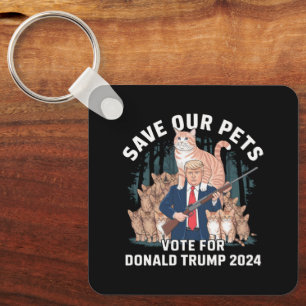 Llavero Salve a Nuestros Animales 2024 Presidente Trump Po