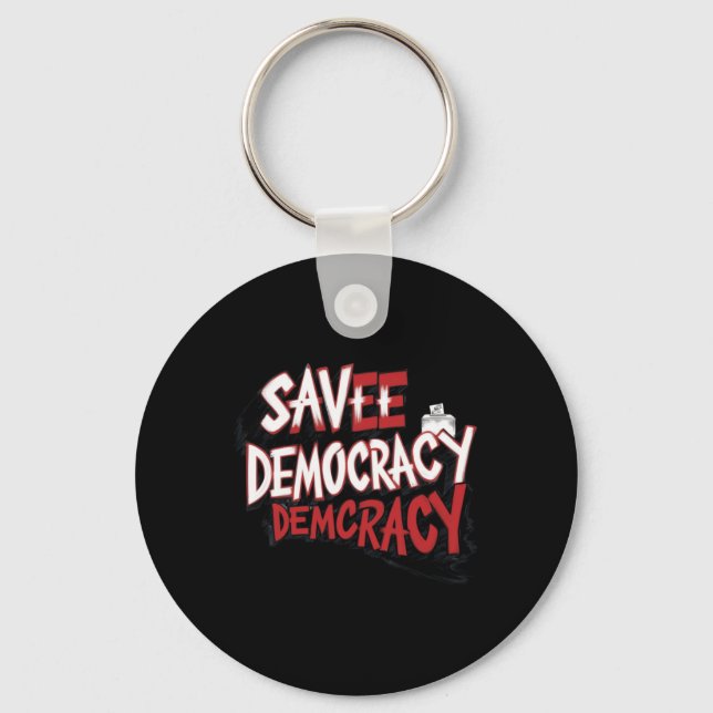 Llavero Salvemos la democracia. Pegatina (Anverso)