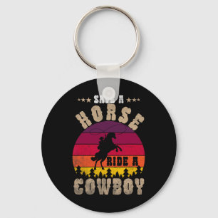 Llavero Salven A Un Caballo Con Un Cowboy Divertido Caball