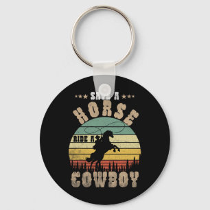 Llavero Salven A Un Caballo Con Un Cowboy Divertido Caball