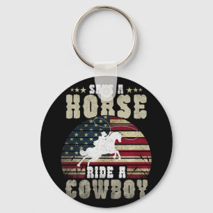 Llavero Salven A Un Caballo Con Un Cowboy Divertido Caball