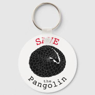 Llavero Salven el eslogan de Pangolin en blanco y negro