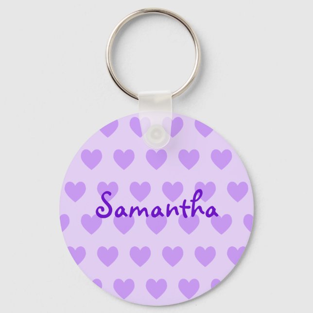 Llavero Samantha en morado (Anverso)